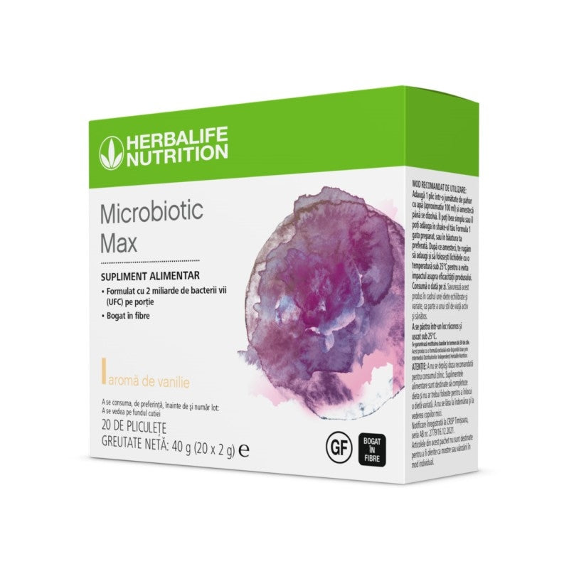 Microbiotic Max Supliment alimentar cu aromă de vanilie - 20 pliculețe